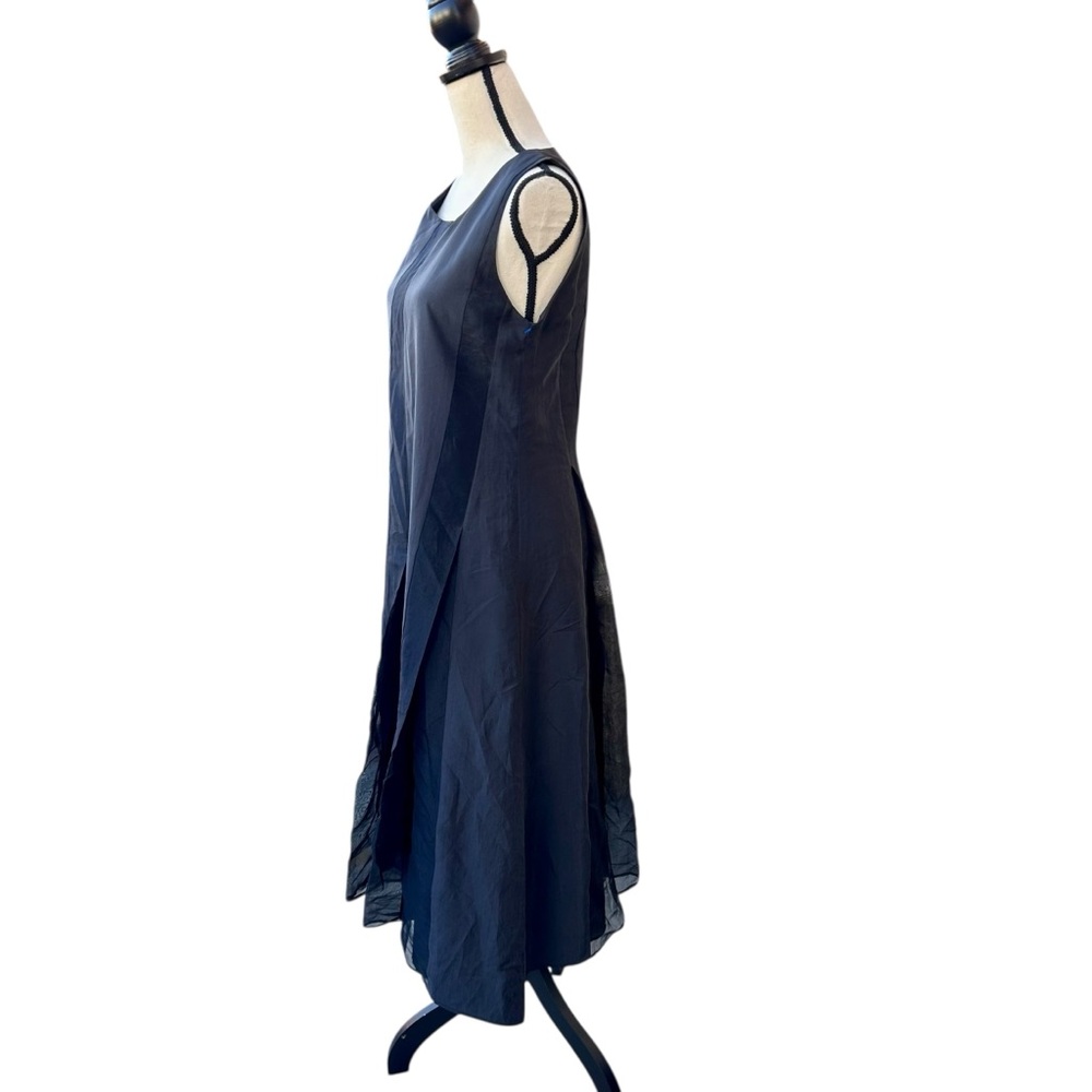 DEMOO Parkchoonmoo Silk Organza Panel Midi Dress Minimalist Black Sz M | 42 - Picture 11 of 17